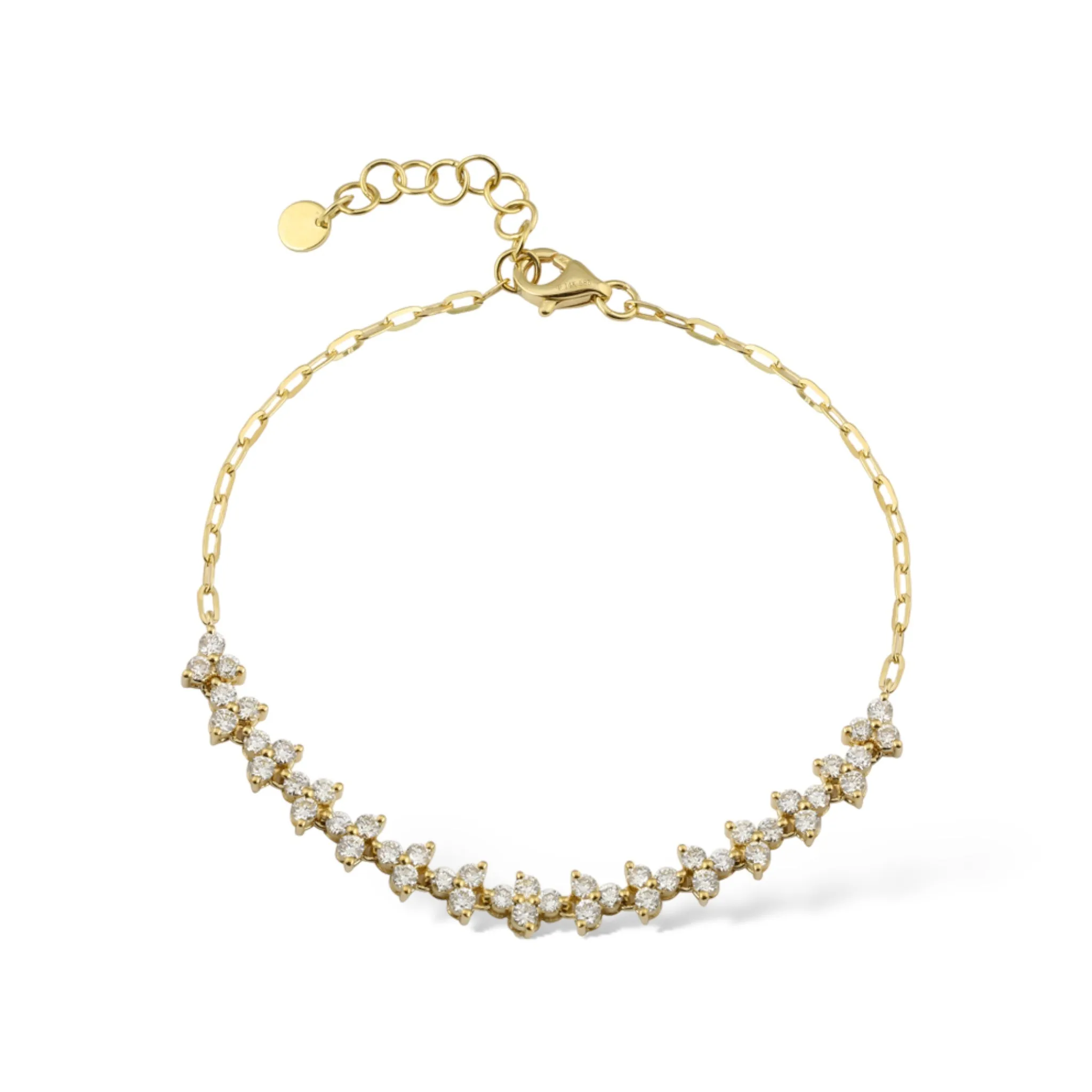 Diamond Trio Half Tennis & Chain Bracelet