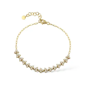 Diamond Trio Half Tennis & Chain Bracelet