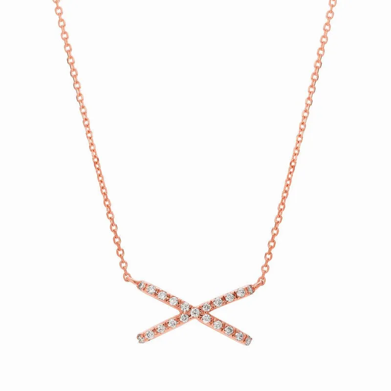 DIAMOND X NECKLACE 14K GOLD (0.25 CTW)