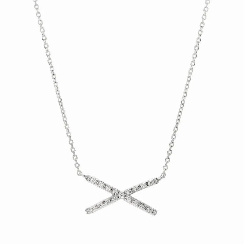 DIAMOND X NECKLACE 14K GOLD (0.25 CTW)