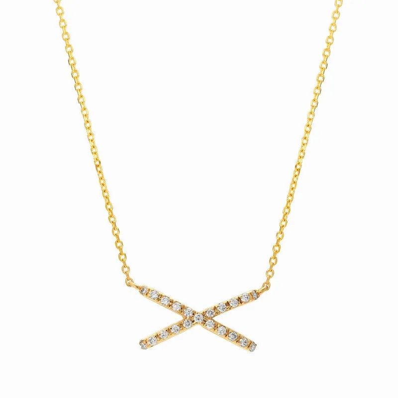 DIAMOND X NECKLACE 14K GOLD (0.25 CTW)