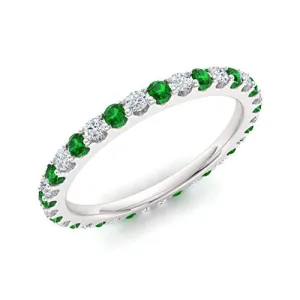 Diamondere Emerald Diamond Wedding Ring