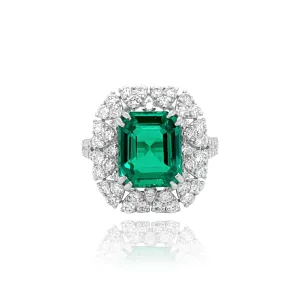 DIAMONDS & EMERALD "LONDON" RING.