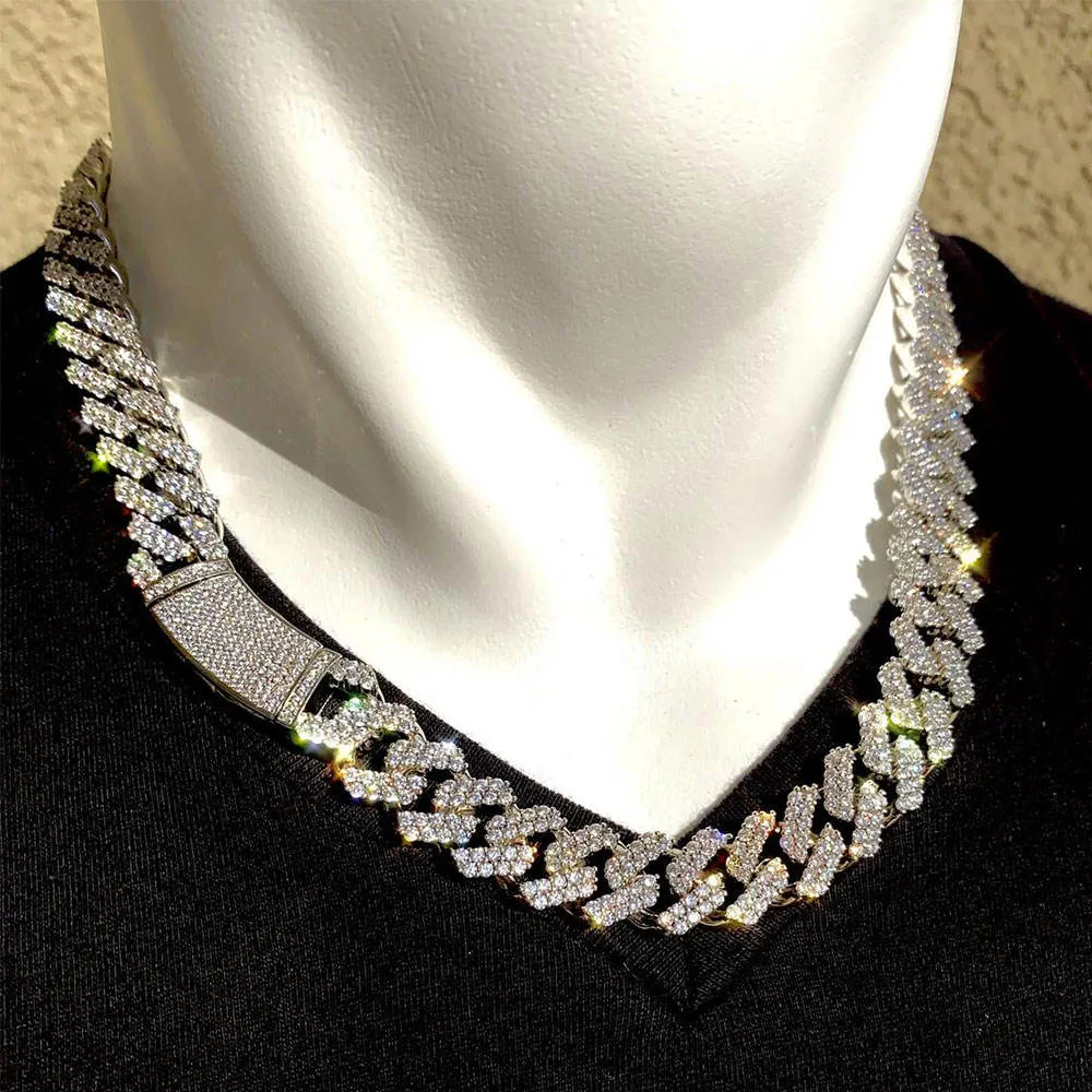 Domineering Exaggerated Miami Cuban Link Chain Diamond Chains Necklaces Men's Daikin Chain