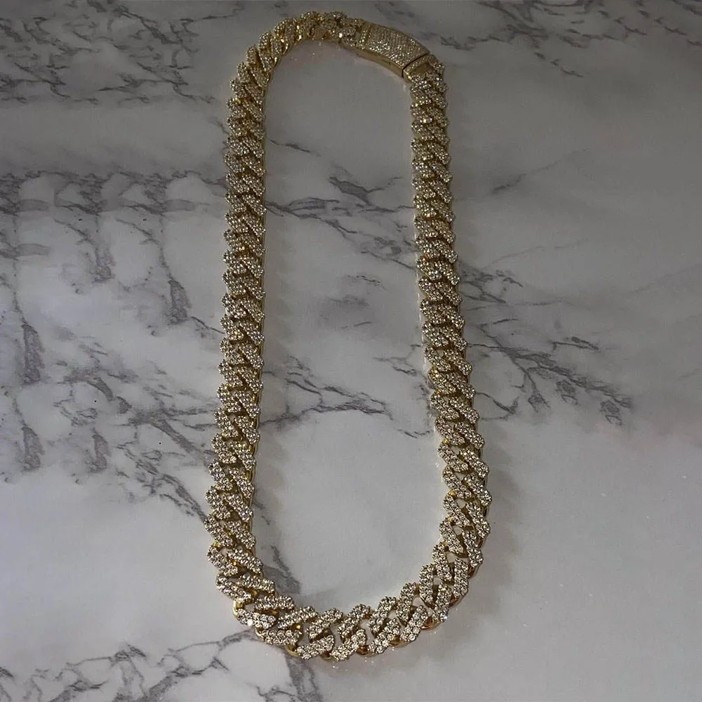Domineering Exaggerated Miami Cuban Link Chain Diamond Chains Necklaces Men's Daikin Chain