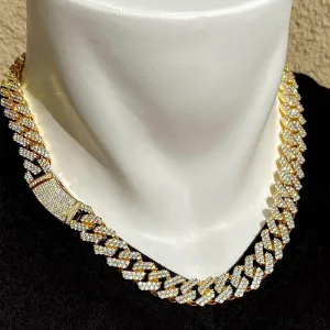 Domineering Exaggerated Miami Cuban Link Chain Diamond Chains Necklaces Men's Daikin Chain