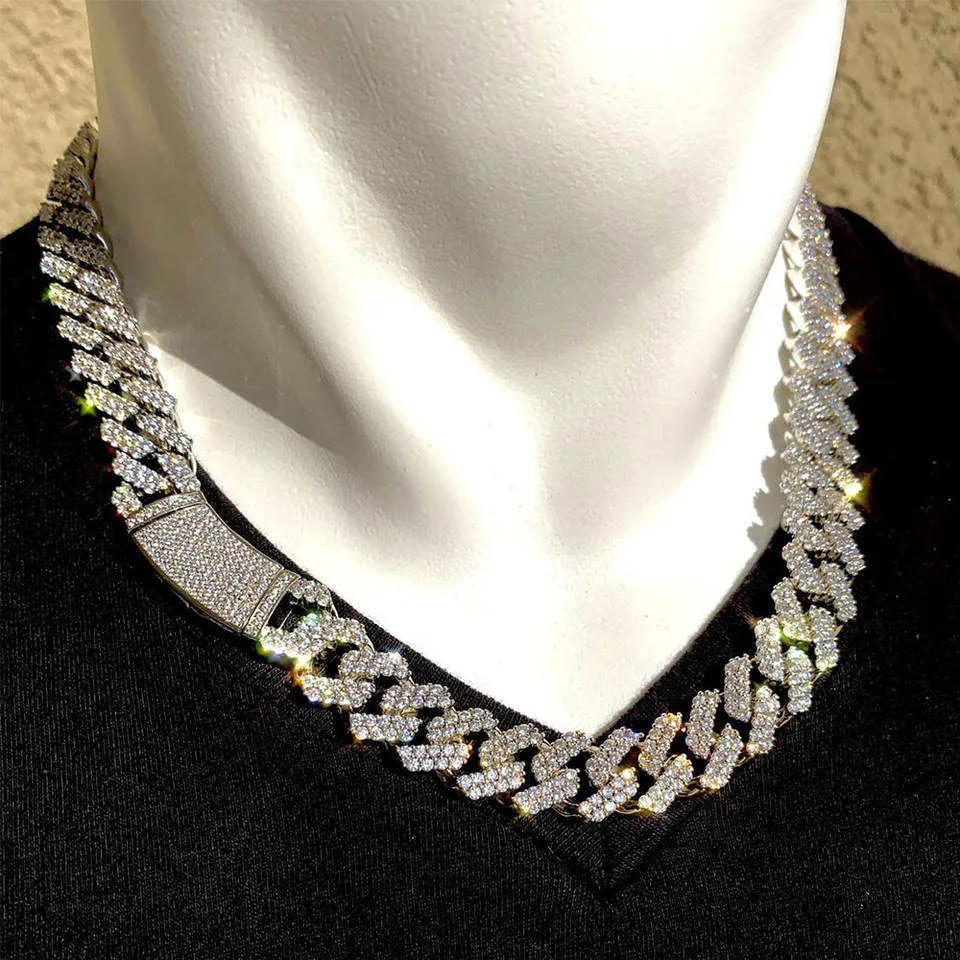 Domineering Exaggerated Miami Cuban Link Chain Diamond Chains Necklaces Men's Daikin Chain