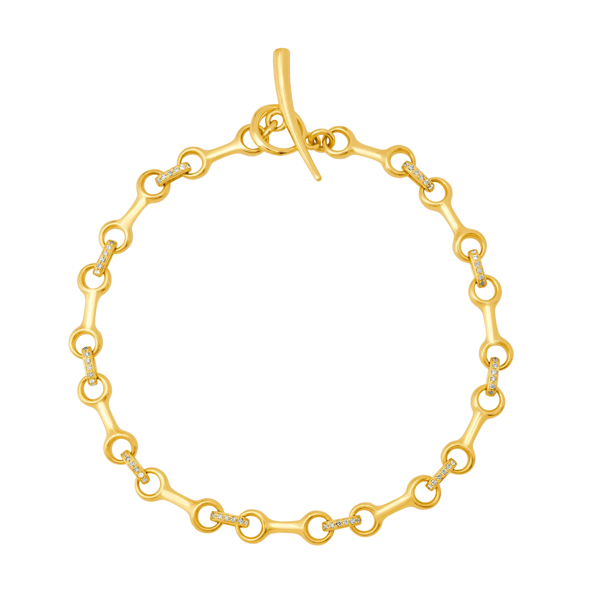 Double Beam Pave Diamond Connector Bracelets