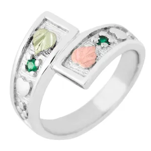 Double Emerald - Sterling Silver Black Hills Gold Ring