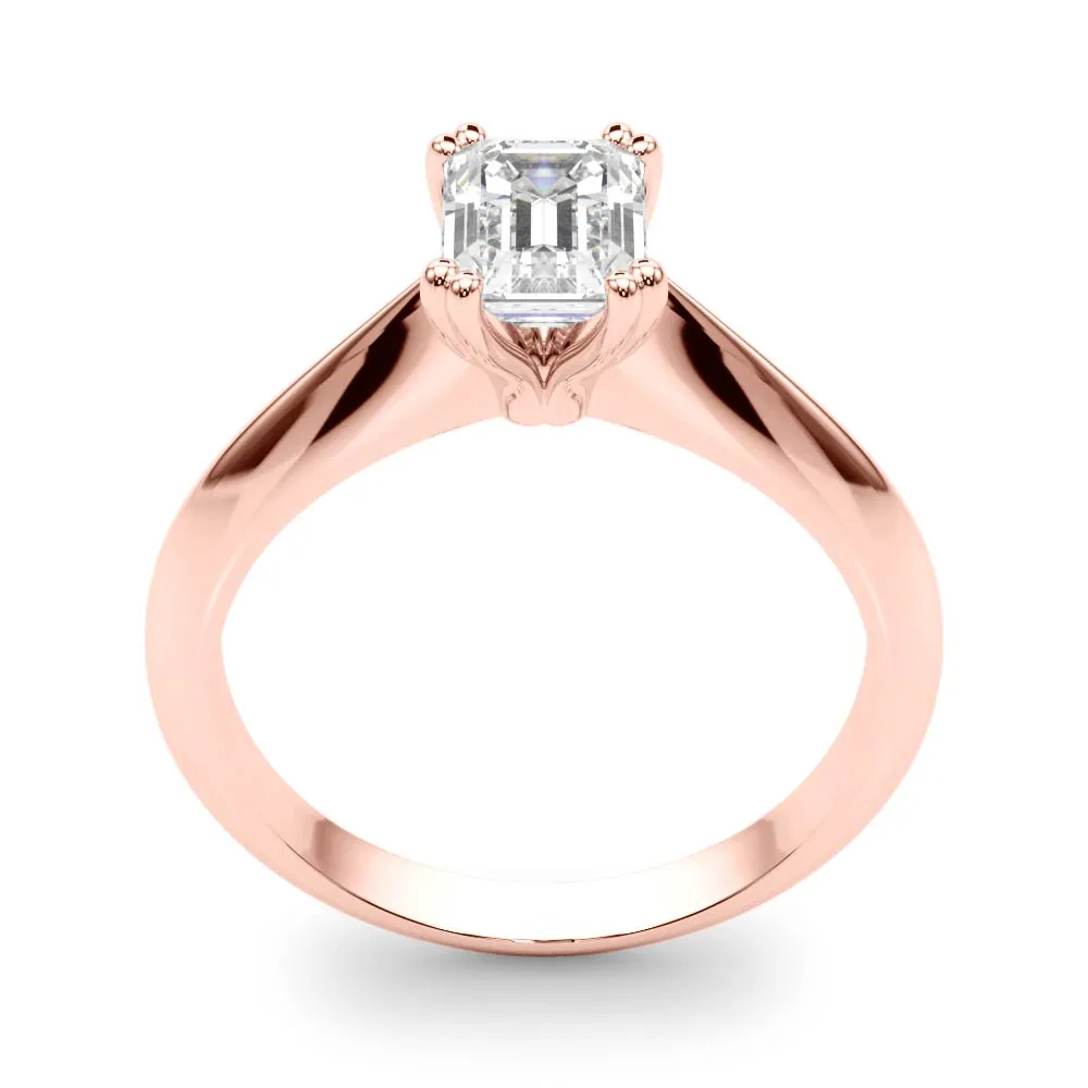 Double Prong Emerald Cut Engagement Ring - TN84960