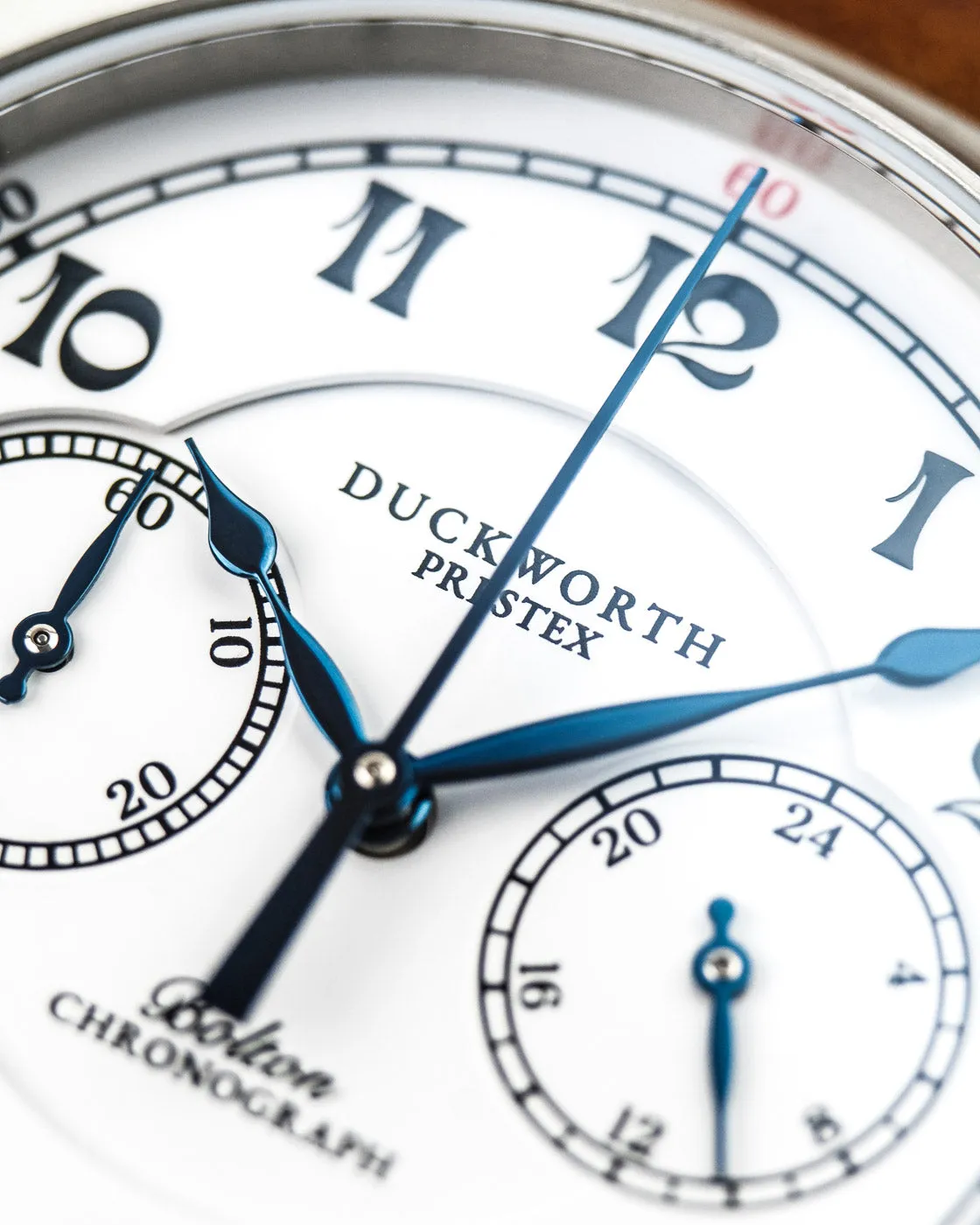 Duckworth Prestex Bolton Chronograph White Black Leather Watch