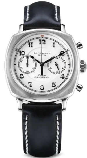 Duckworth Prestex Bolton Chronograph White Black Leather Watch