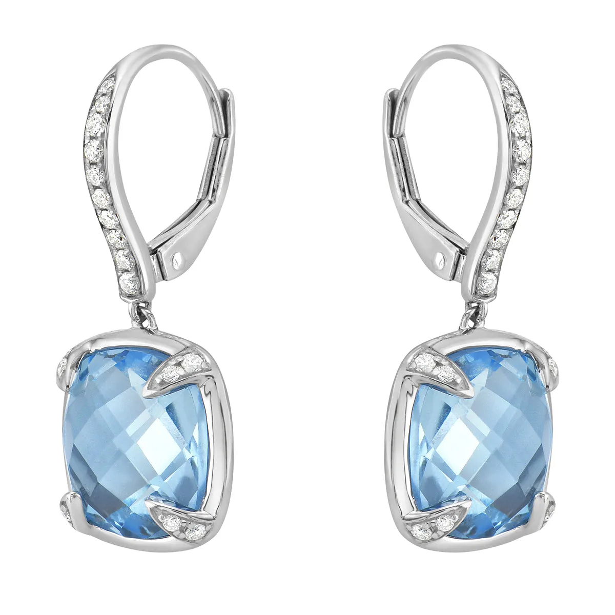 Earrings 14KW/3.1G 2SBT-9.18CT 36RD-0.21CT Sky Blue Topaz