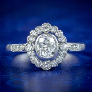Edwardian Style Diamond Cluster Ring 1.80ct Of Diamond