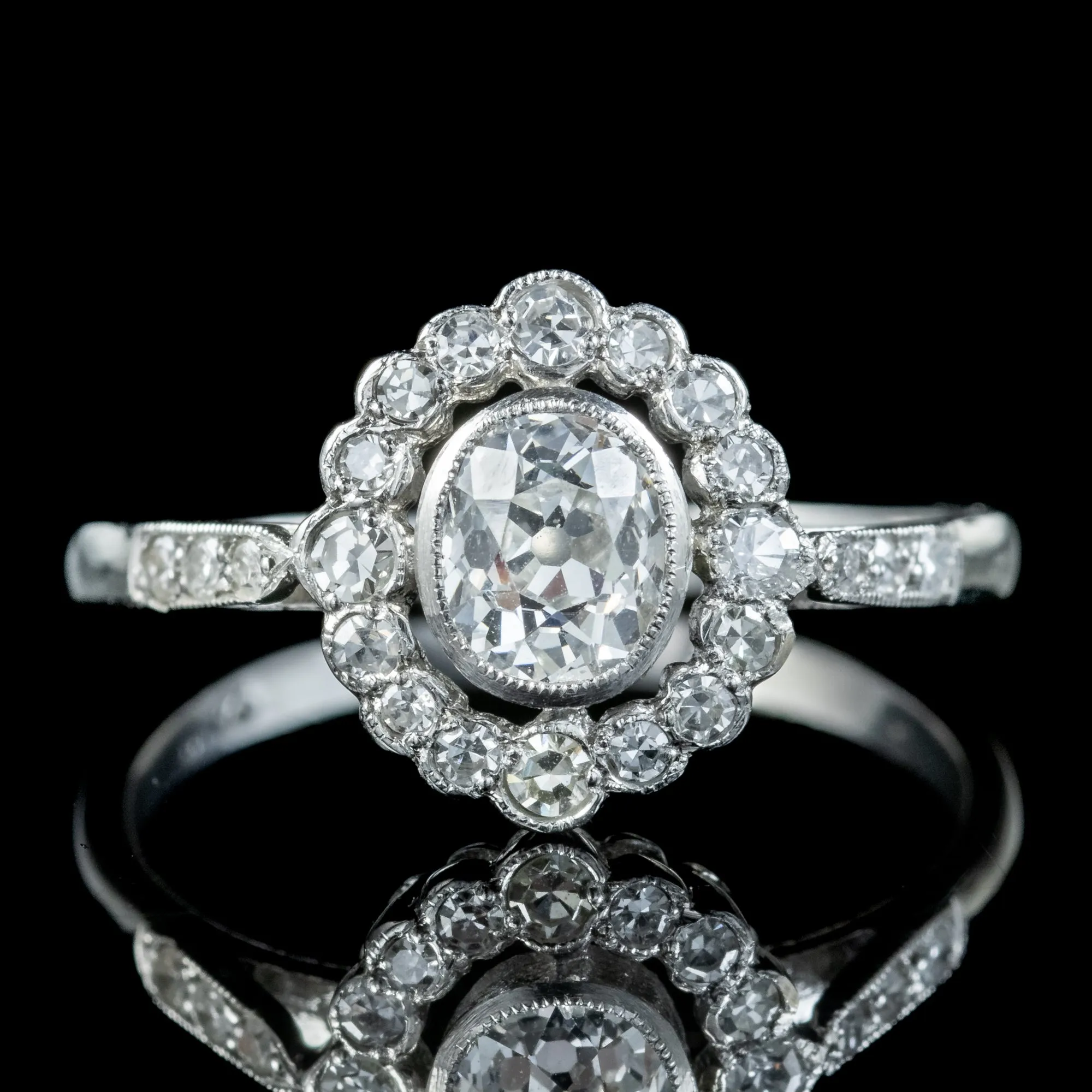 Edwardian Style Diamond Cluster Ring 1.80ct Of Diamond
