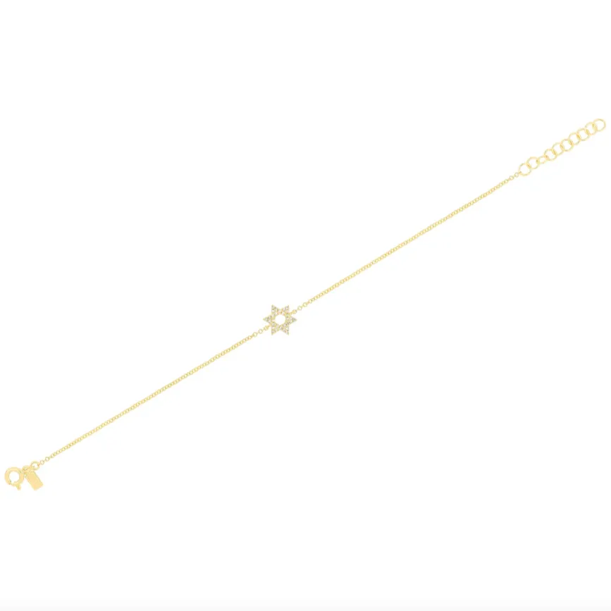 EF Collection Diamond Star of David Bracelet