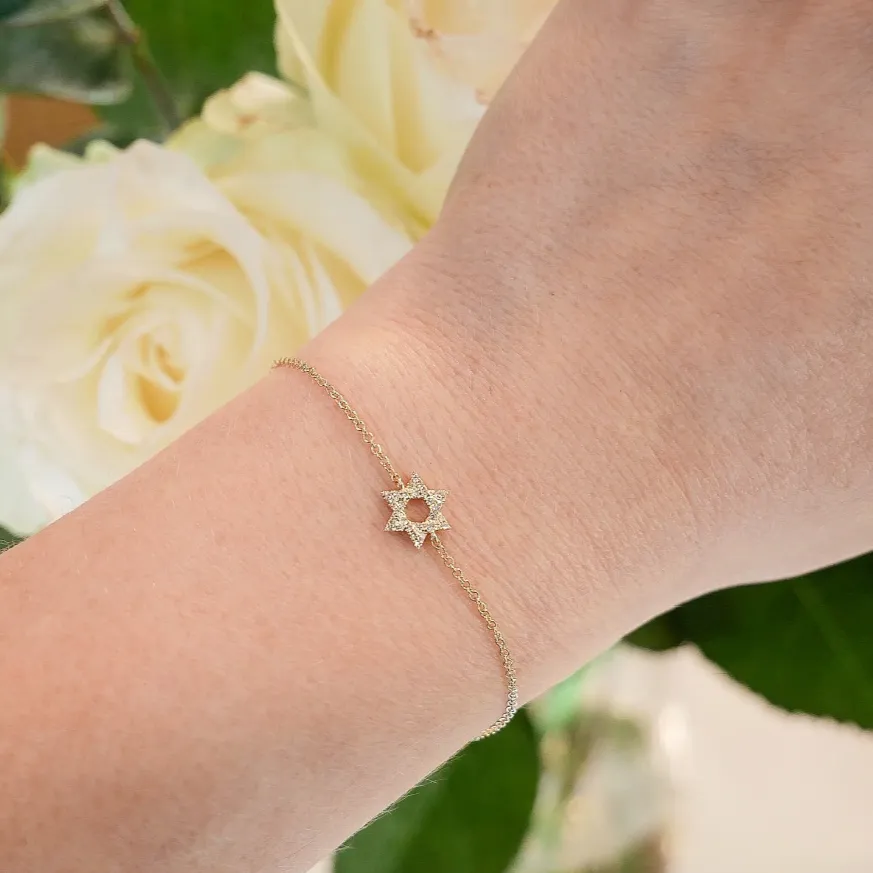 EF Collection Diamond Star of David Bracelet