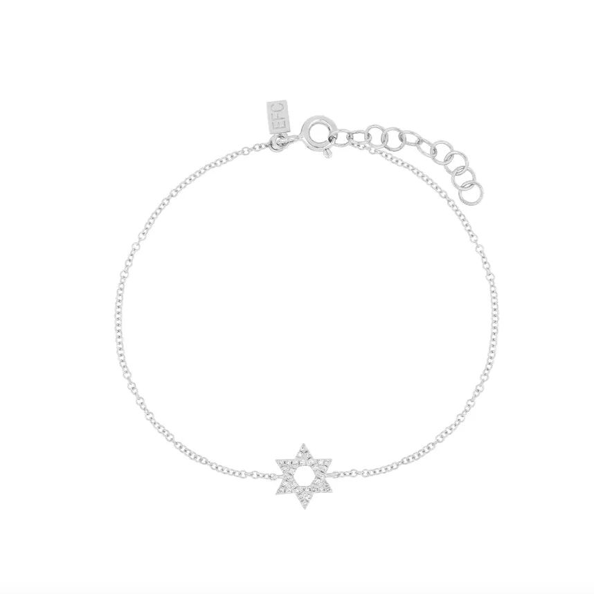 EF Collection Diamond Star of David Bracelet