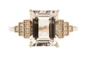Effy 14K Rose Gold Morganite & Blush Diamond Ring