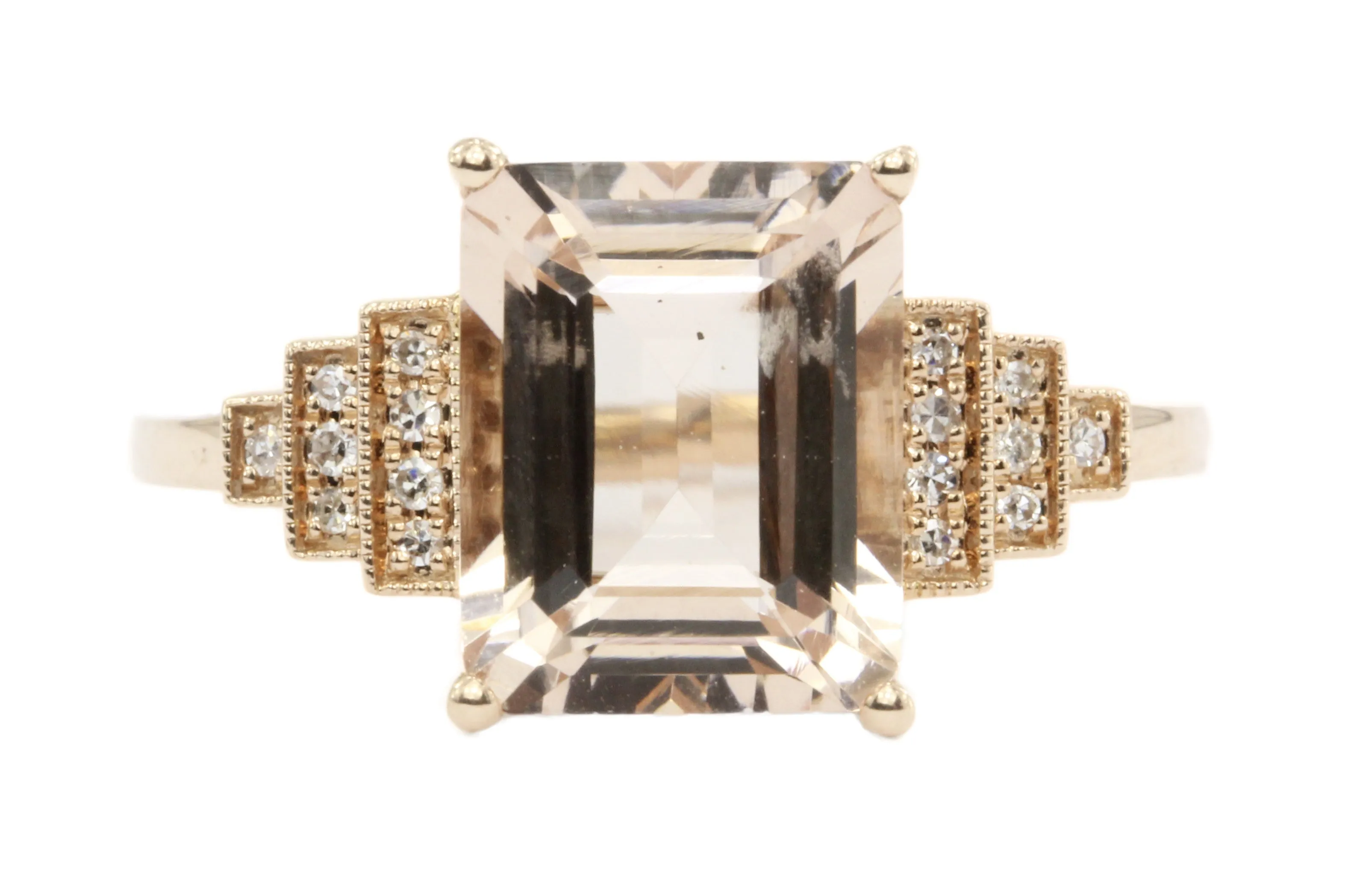Effy 14K Rose Gold Morganite & Blush Diamond Ring