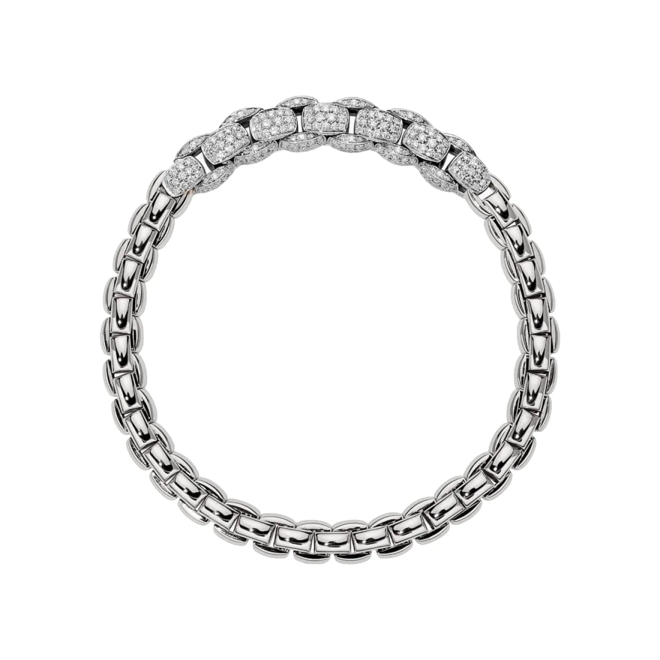 Eka 18K White Gold Diamond Pavé Chain Flex’it Bracelet