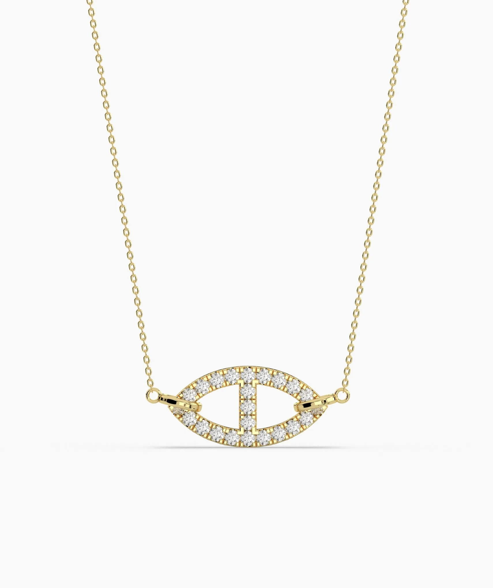 Elegant Marquise Diamond Pave Necklace