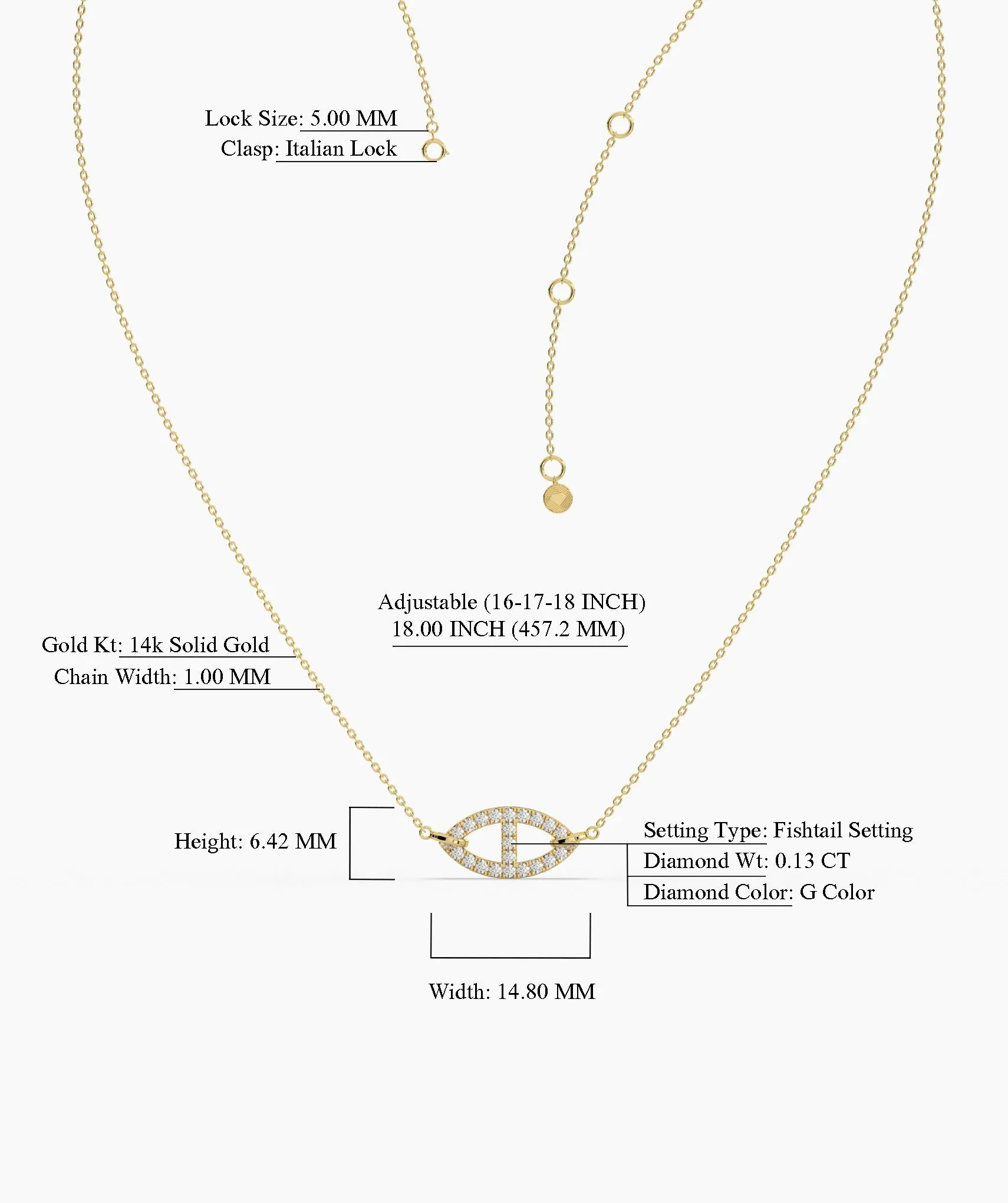Elegant Marquise Diamond Pave Necklace