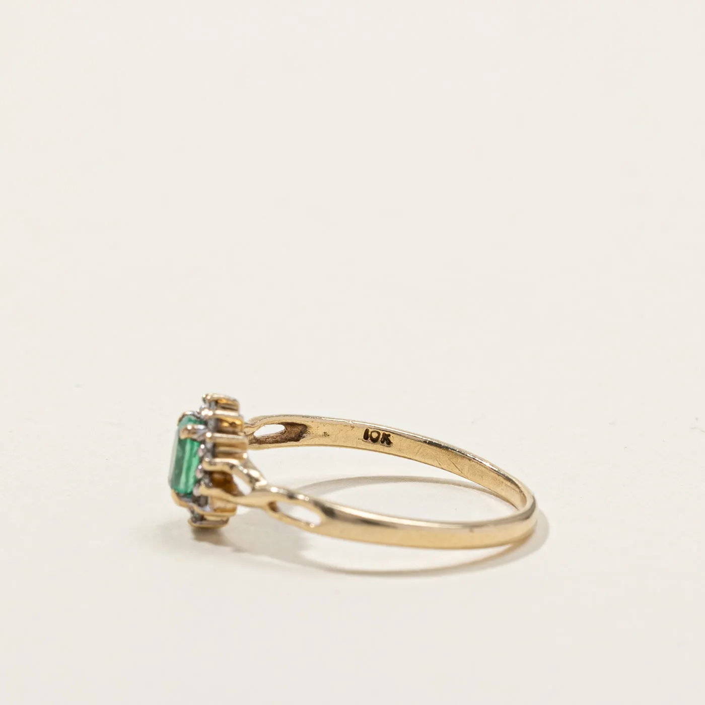 Emerald & Diamond Cocktail Ring | 0.25ct | 0.05ctw | SZ 7 |