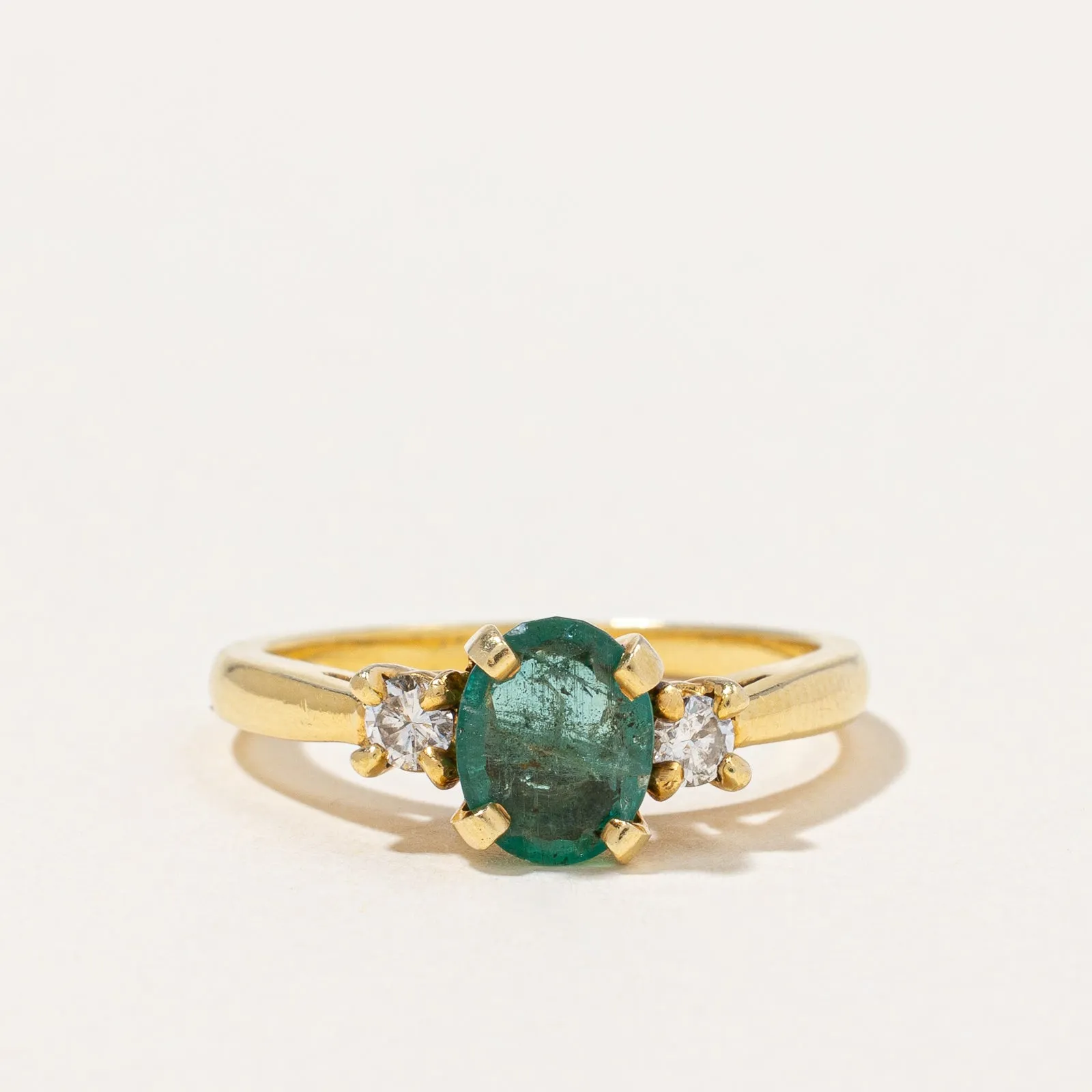 Emerald & Diamond Ring | 0.55ct, 0.14ctw | SZ 5 |