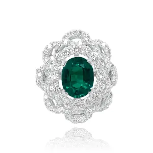 Emerald & diamonds "Zoe" Ring