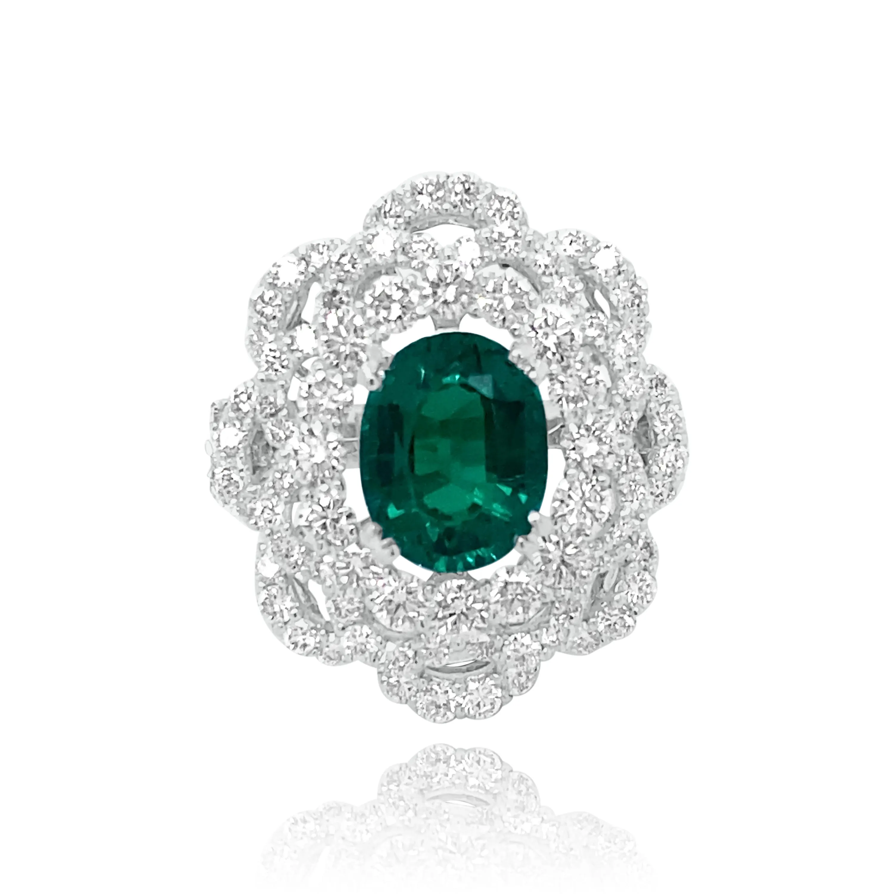 Emerald & diamonds "Zoe" Ring