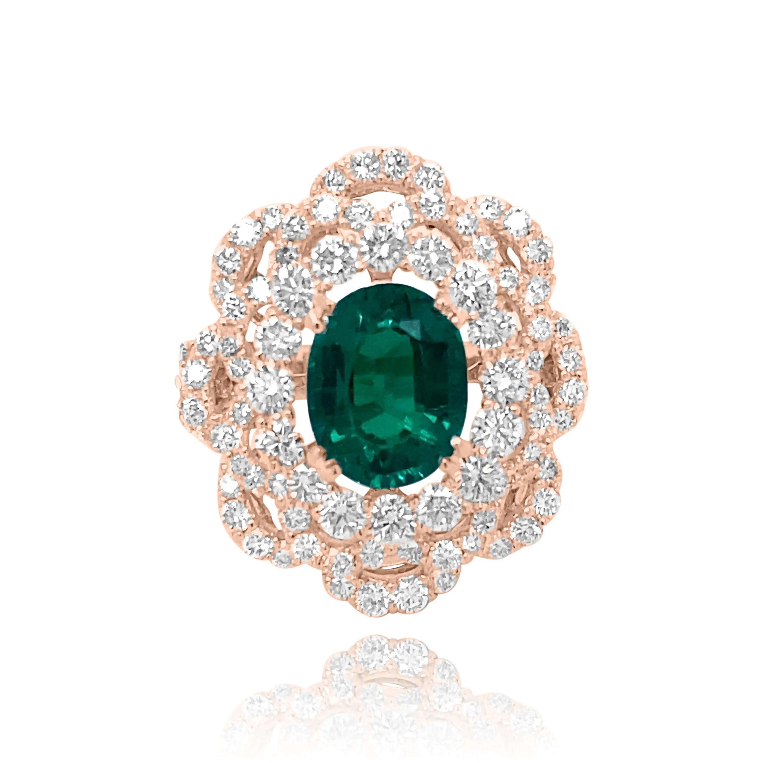 Emerald & diamonds "Zoe" Ring