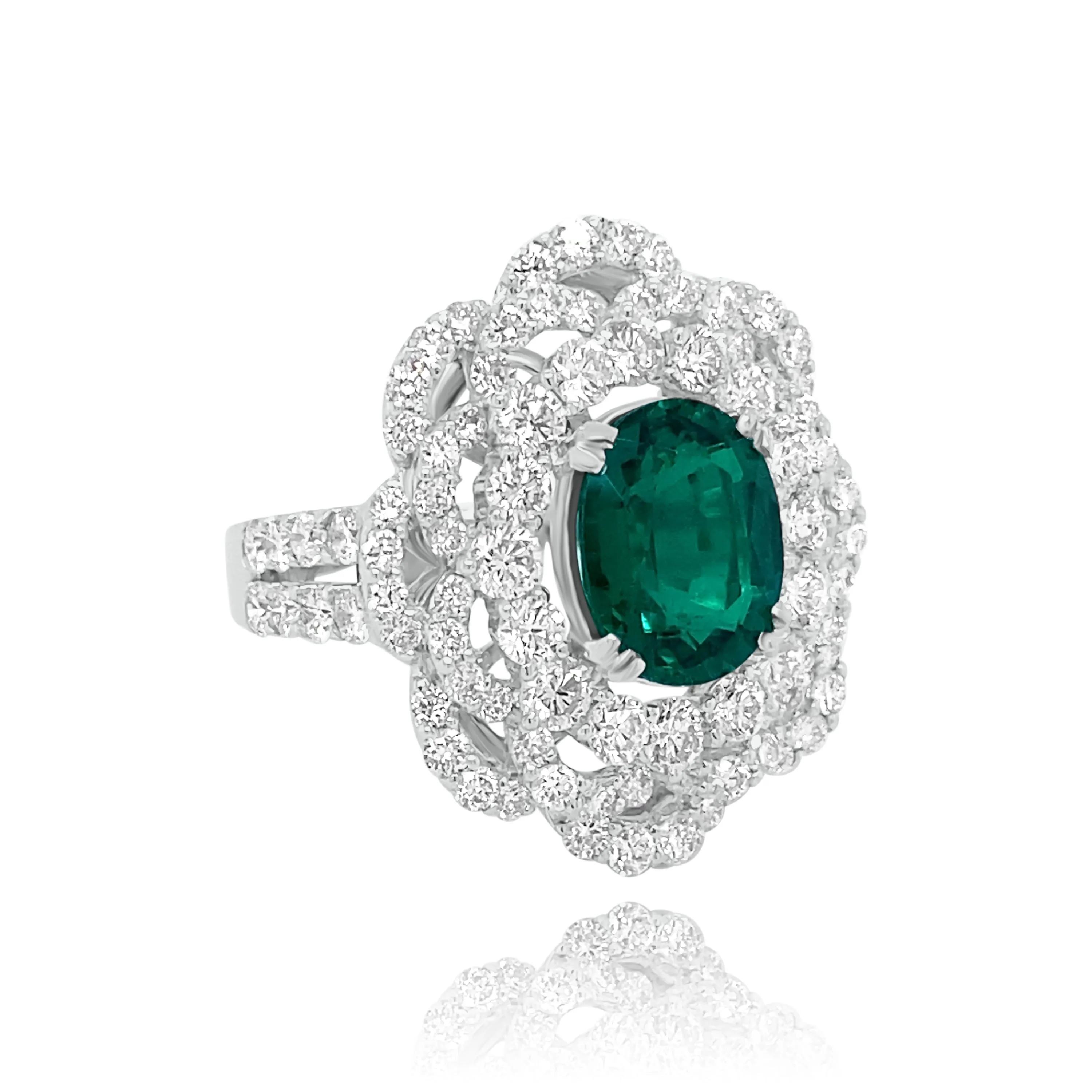 Emerald & diamonds "Zoe" Ring