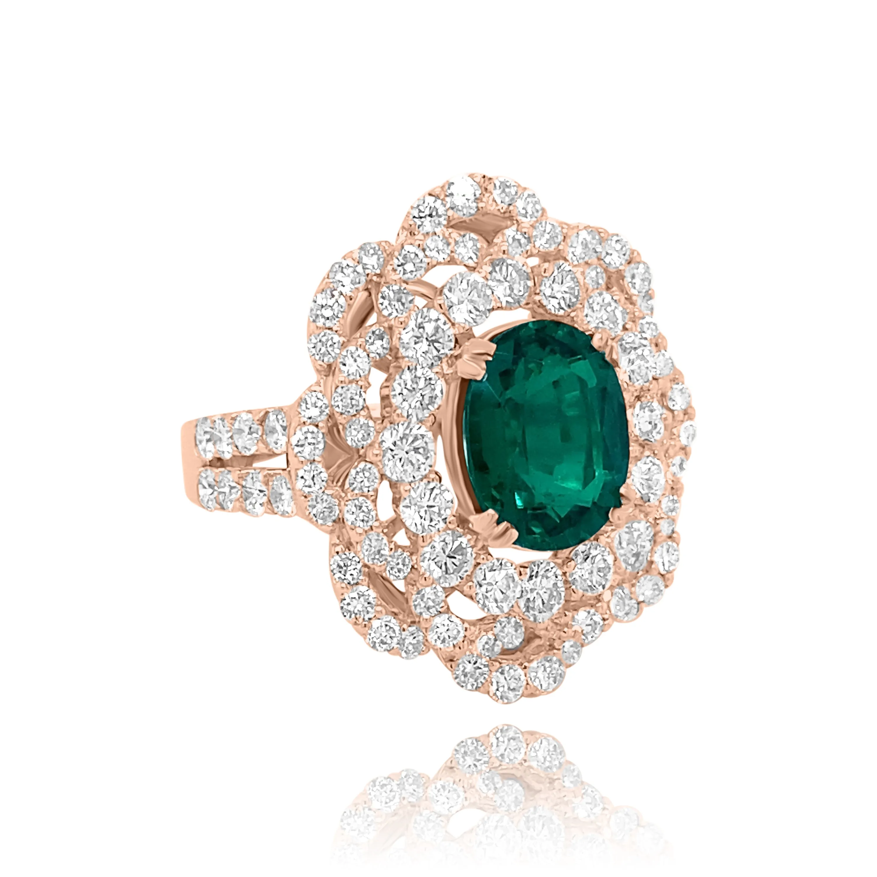 Emerald & diamonds "Zoe" Ring