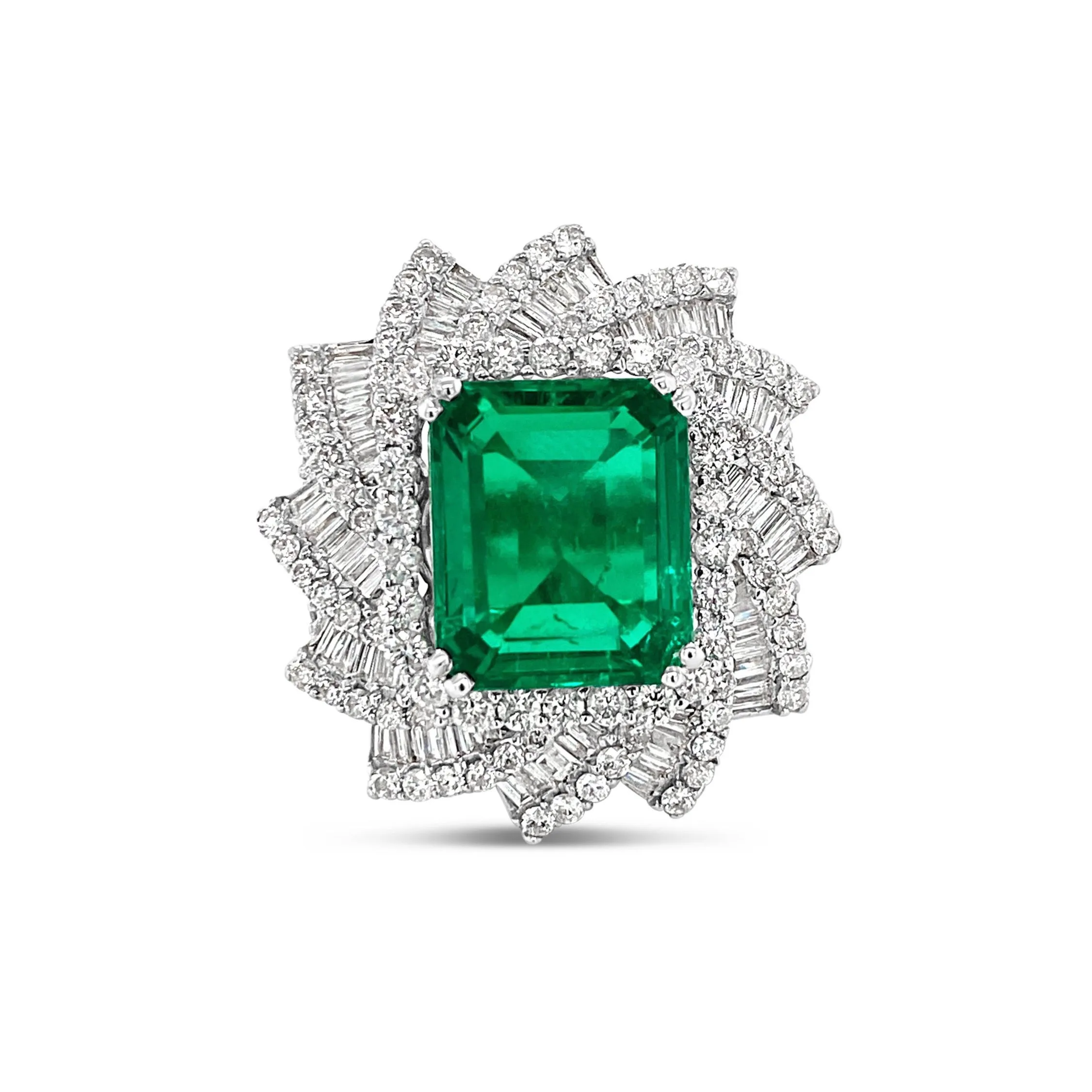 Emerald & Diamonds"Margaret" Ring