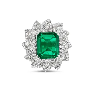 Emerald & Diamonds"Margaret" Ring