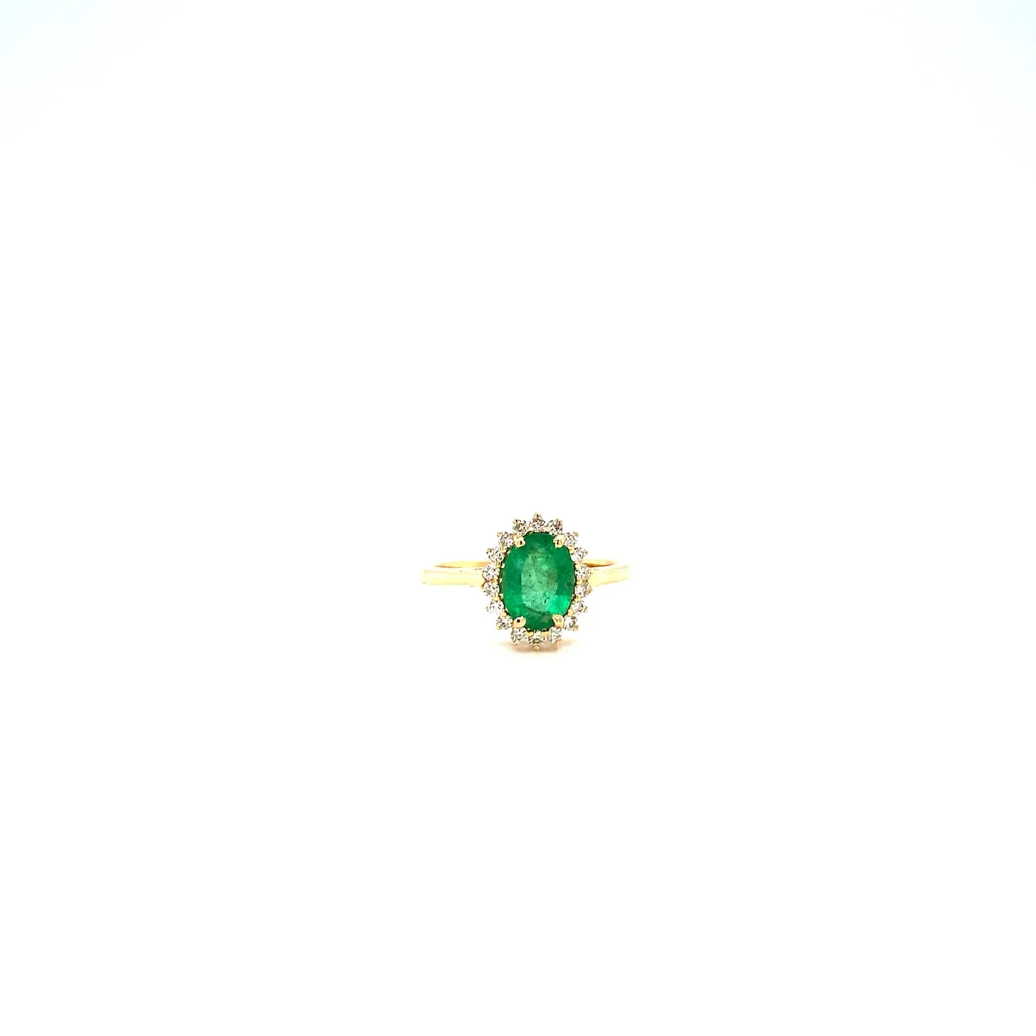 Emerald and Diamond Ring in 14K Yellow Gold - KGR 17168