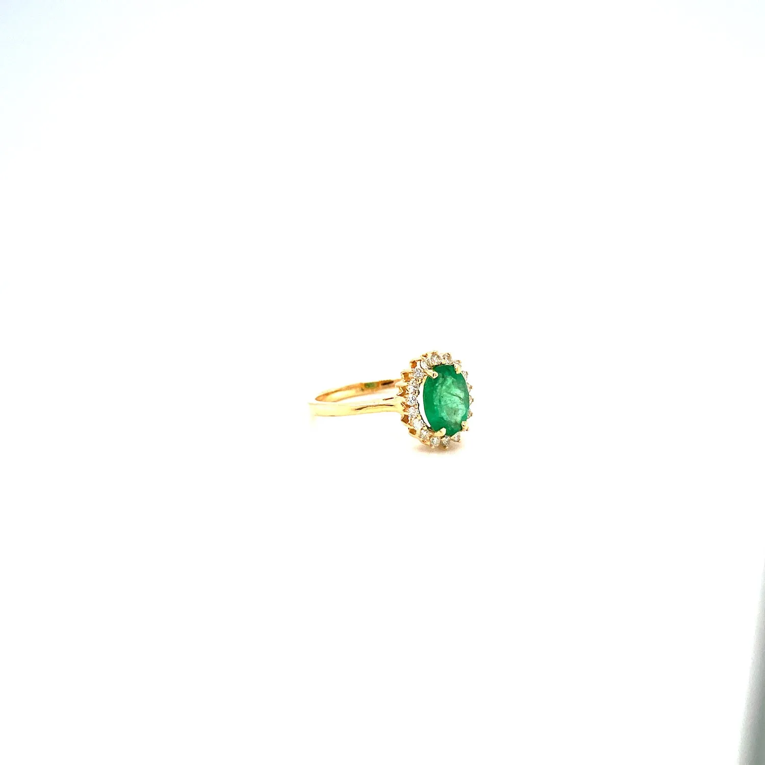 Emerald and Diamond Ring in 14K Yellow Gold - KGR 17168