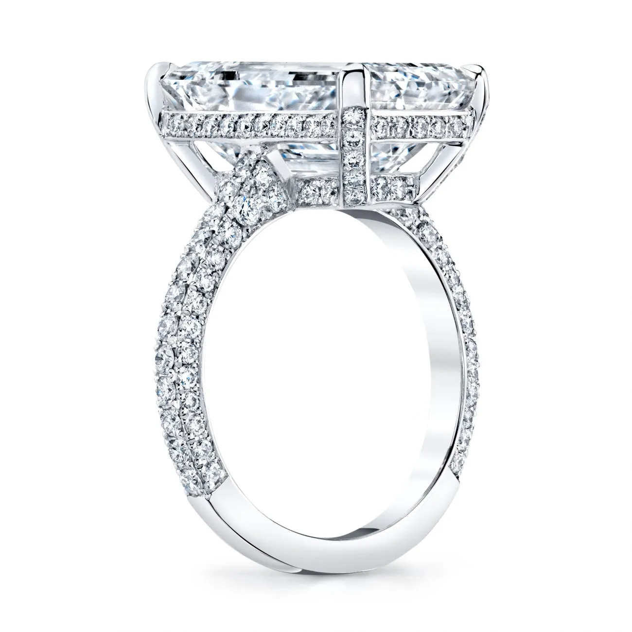 Emerald Cut 8.18 ct Platinum Diamond Engagement Ring (Pre-Order)
