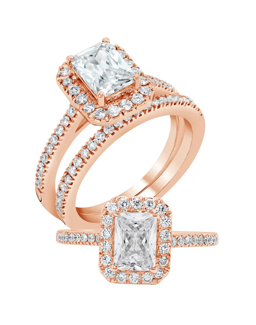 Emerald Cut Diamond Halo Ring