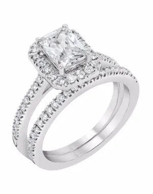 Emerald Cut Diamond Halo Ring