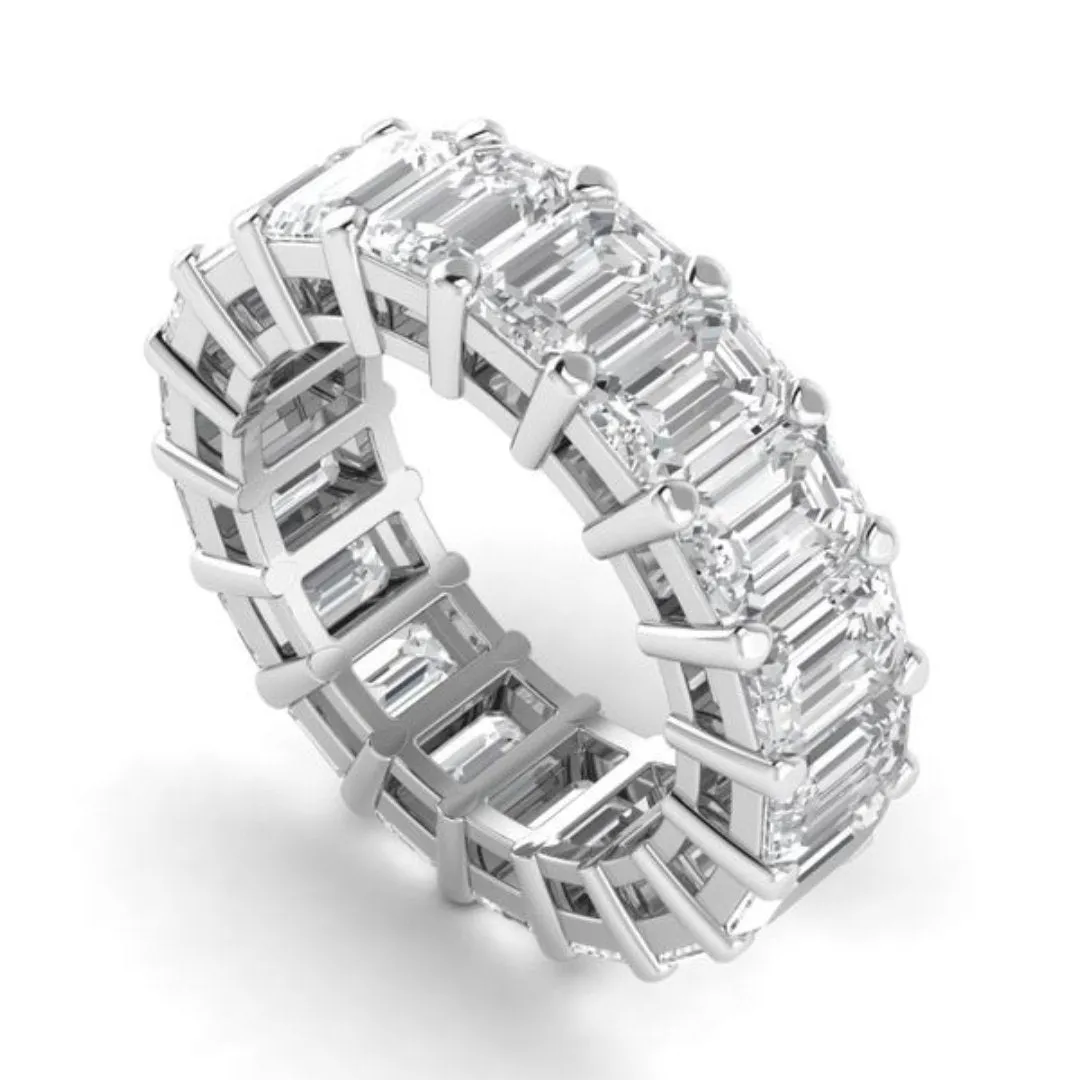 Emerald Diamond Eternity Band Ring