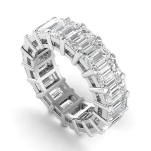 Emerald Diamond Eternity Band Ring