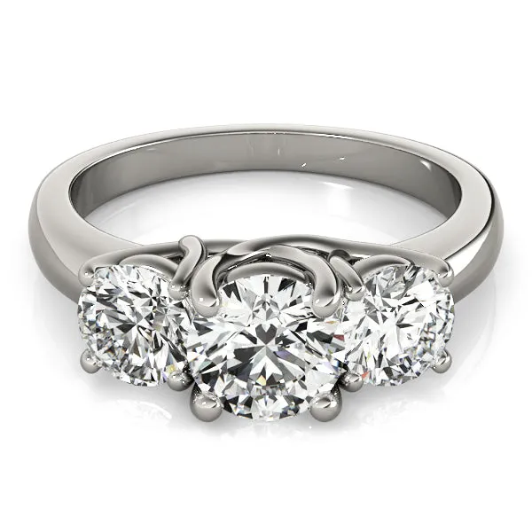 ENGAGEMENT RINGS 3 STONE ROUND