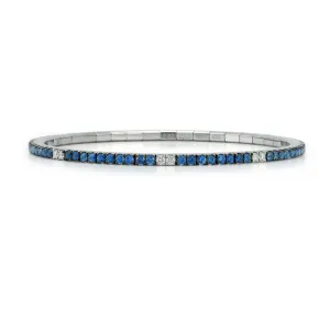 Ex-Tensible™ Round Diamond & Blue Sapphire Stretch Tennis Bracelet