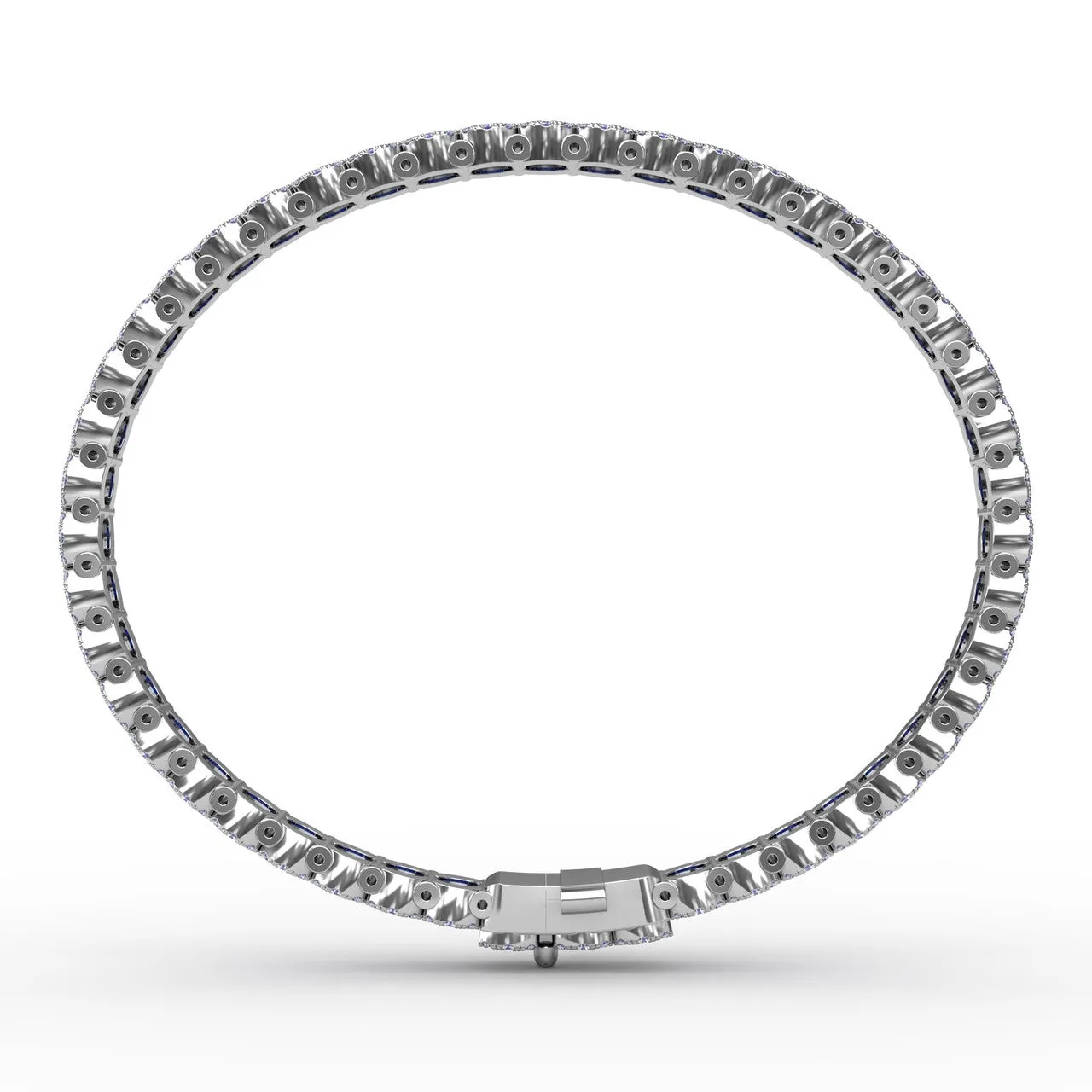 Fana 14k White Gold Brilliant in Blue Sapphire and Diamond Bracelet