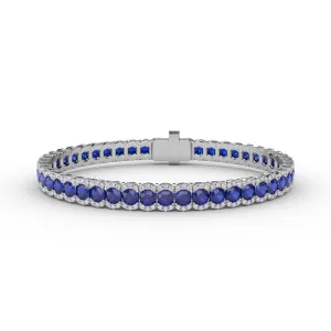 Fana 14k White Gold Brilliant in Blue Sapphire and Diamond Bracelet
