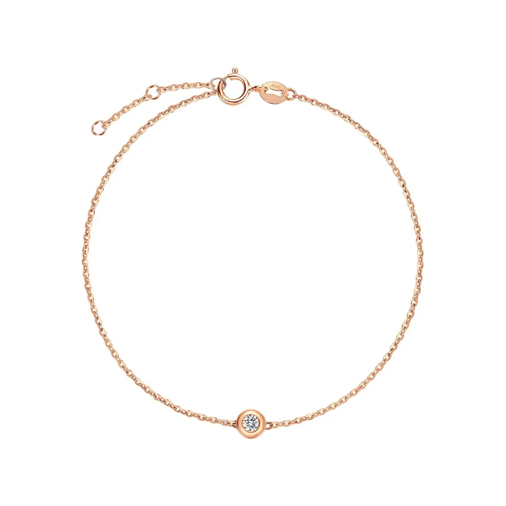 FANCIME Small Diamond 18K Solid Gold Bracelet