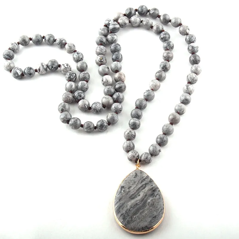 Fashion Bohemian Natural Stone Knotted Stone