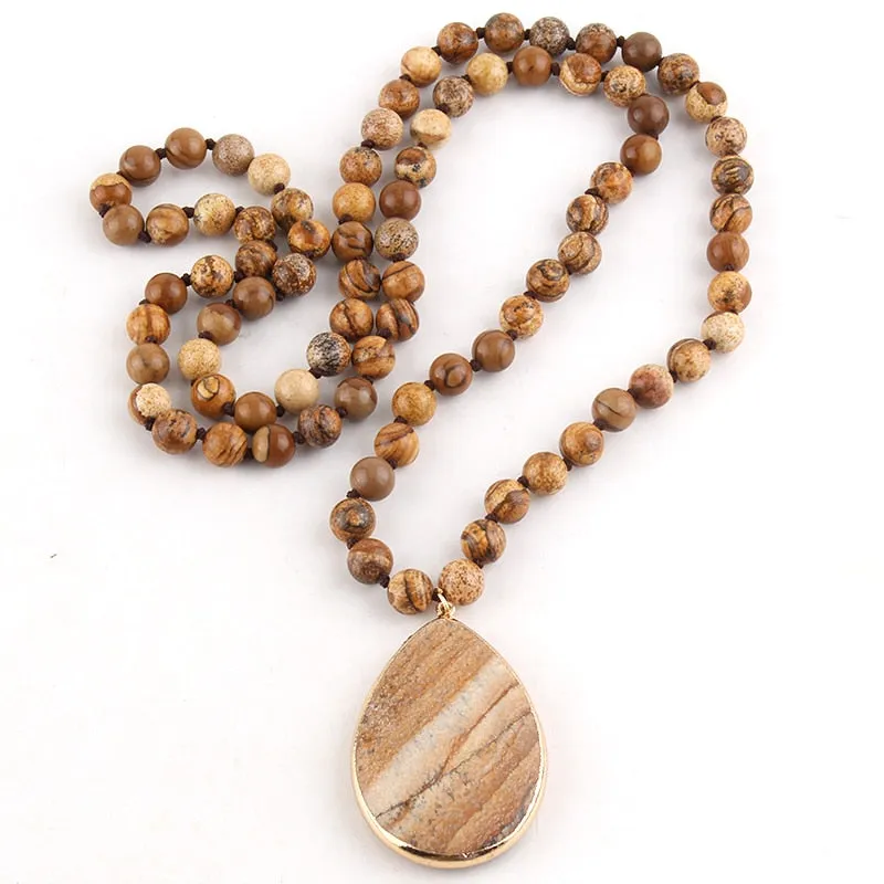 Fashion Bohemian Natural Stone Knotted Stone